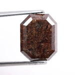 5.22 carat brown emerald cut natural diamond with elongated step cut facets, loose fancy brown diamond for custom engagement ring or luxury handcrafted fine jewelry design