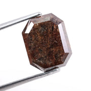 5.22 carat brown emerald cut natural diamond with elongated step cut facets, loose fancy brown diamond for custom engagement ring or luxury handcrafted fine jewelry design