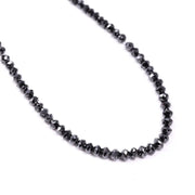 Raw black rondelle diamond beads uncut natural with smooth rondelle shape, ideal for artisan jewelry, handmade bracelets, and statement necklaces