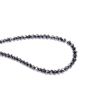 Raw black rondelle diamond beads uncut natural with smooth rondelle shape, ideal for artisan jewelry, handmade bracelets, and statement necklaces