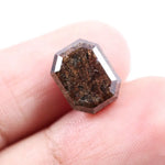 5.22 carat brown emerald cut natural diamond with elongated step cut facets, loose fancy brown diamond for custom engagement ring or luxury handcrafted fine jewelry design