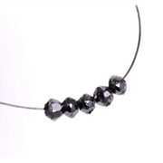 Natural black rondelle rough diamond beads uncut, raw with elegant dark tones, perfect for handcrafted necklaces, bracelets, and unique artisan jewelry designs