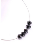 Natural black rondelle rough diamond beads uncut, raw with elegant dark tones, perfect for handcrafted necklaces, bracelets, and unique artisan jewelry designs