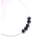 Natural black rondelle rough diamond beads uncut, raw with elegant dark tones, perfect for handcrafted necklaces, bracelets, and unique artisan jewelry designs