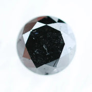 1.17 Ct Natural Black Diamond Round Cut Loose Diamond for Engagement Ring, Genuine Dark Black Diamond Gemstone