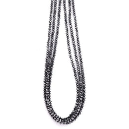Natural black rondelle rough diamond beads uncut with soft, earthy tones, perfect for handmade jewelry, delicate bracelets, and unique artisan designs