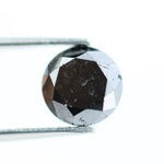 1.17 Ct Natural Black Diamond Round Cut Loose Diamond for Engagement Ring, Genuine Dark Black Diamond Gemstone