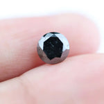 1.17 Ct Natural Black Diamond Round Cut Loose Diamond for Engagement Ring, Genuine Dark Black Diamond Gemstone