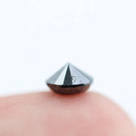 1.17 Ct Natural Black Diamond Round Cut Loose Diamond for Engagement Ring, Genuine Dark Black Diamond Gemstone