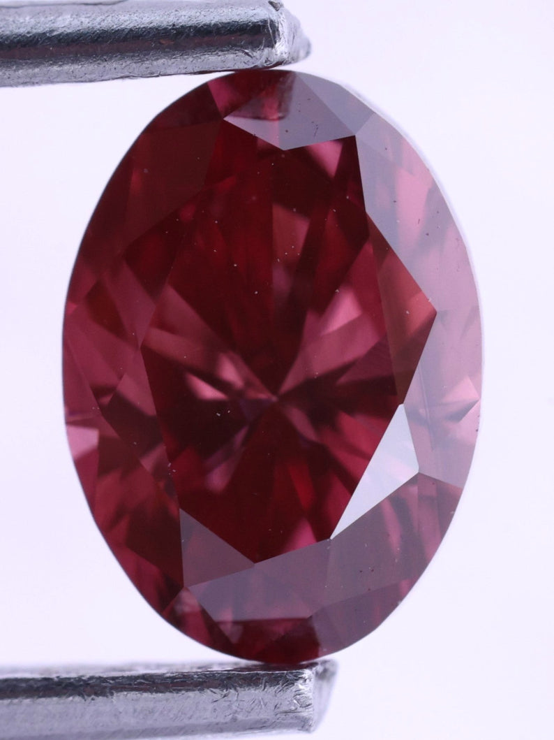 1.02 Carat Fancy Vivid Pink Oval Lab Grown Diamond