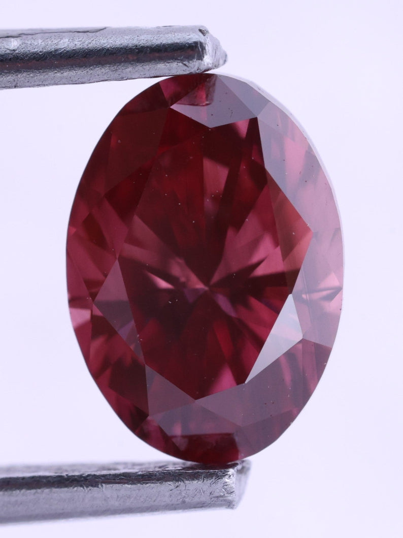 1.02 Carat Fancy Vivid Pink Oval Lab Grown Diamond