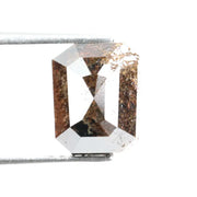 2.18 Ct brown natural emerald cut diamond with rich tone and elegant sparkle for premium engagement jewelry