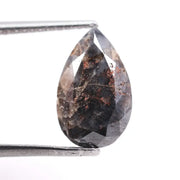 4.04 Ct brownish gray pear cut natural diamond loose uncut stone for custom jewelry and engagement rings