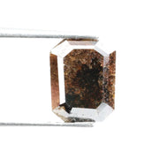 2.18 Ct brown natural emerald cut diamond with rich tone and elegant sparkle for premium engagement jewelry