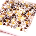 Natural fancy color pear shape rose cut diamond lot featuring mixed shades of brown, yellow and champagne loose diamonds, ideal for custom jewelry making, artisan rings, earrings and unique gemstone designs.
