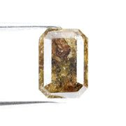 1.92 Ct emerald cut brown natural diamond with warm tone and sleek brilliance for timeless elegant jewelry