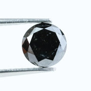 1.16 Carat Natural Black Diamond Round Cut Loose Gemstone, Ideal for Engagement Rings and Custom Jewelry