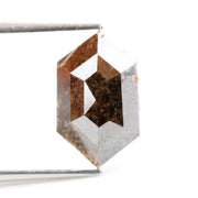 3.85 Ct hexagon cut grey brown natural diamond with geometric shape and rich tones for iconic fine jewelry