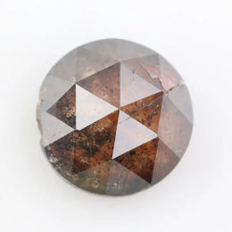 0.78 carat brownish black natural diamond round cut loose stone with subtle dual tone color blend