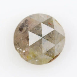 0.67 carat natural yellowish grey diamond round loose stone with subtle dual tone color