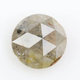 0.67 carat natural yellowish grey diamond round loose stone with subtle dual tone color