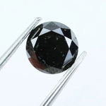 1.16 Ct Natural Black Diamond Round Brilliant Cut Loose Stone for Custom Engagement Rings and Fine Jewelry