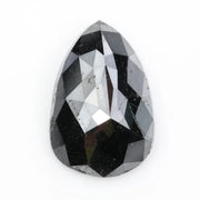 pear shaped natural loose  rose cut black diamond loose gemstone for custom engagement rings.