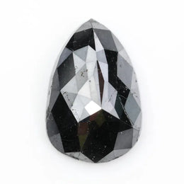 pear shaped natural loose  rose cut black diamond loose gemstone for custom engagement rings.