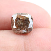natural earth mined diamond and natural cushion cut diamond ring   