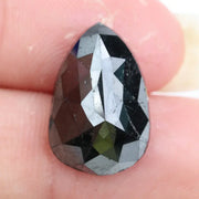 pear shaped natural loose  rose cut black diamond loose gemstone for custom engagement rings.