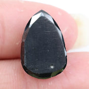 pear shaped natural loose  rose cut black diamond loose gemstone for custom engagement rings.
