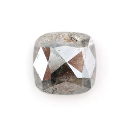 1.70 Ct cushion cut grey black natural diamond with smoky tones and soft sparkle for unique luxury jewelry