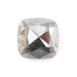 1.70 Ct cushion cut grey black natural diamond with smoky tones and soft sparkle for unique luxury jewelry