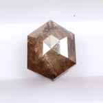 hexagon shape fancy brown natural loose diamond Earth-mined brown diamond with rustic natural texture