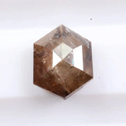 hexagon shape fancy brown natural loose diamond Earth-mined brown diamond with rustic natural texture