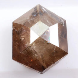 hexagon shape fancy brown natural loose diamond Earth-mined brown diamond with rustic natural texture