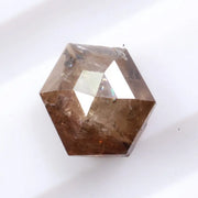 hexagon shape fancy brown natural loose diamond Earth-mined brown diamond with rustic natural texture