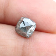 1.70 Ct cushion cut grey black natural diamond with smoky tones and soft sparkle for unique luxury jewelry