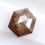 hexagon shape fancy brown natural loose diamond Earth-mined brown diamond with rustic natural texture