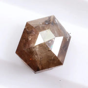 hexagon shape fancy brown natural loose diamond Earth-mined brown diamond with rustic natural texture
