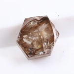hexagon shape fancy brown natural loose diamond Earth-mined brown diamond with rustic natural texture