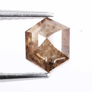 hexagon shape fancy brown natural loose diamond Earth-mined brown diamond with rustic natural texture