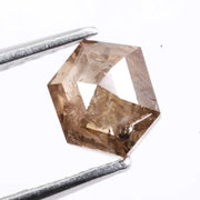 hexagon shape fancy brown natural loose diamond Earth-mined brown diamond with rustic natural texture