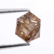 hexagon shape fancy brown natural loose diamond Earth-mined brown diamond with rustic natural texture