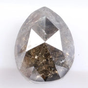 pear cut natural grey diamond with salt and pepper inclusions, earth-mined diamond Rustic pear shape grey natural diamond