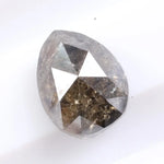 pear cut natural grey diamond with salt and pepper inclusions, earth-mined diamond Rustic pear shape grey natural diamond