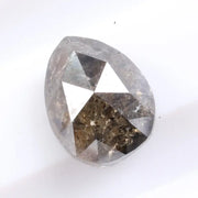 pear cut natural grey diamond with salt and pepper inclusions, earth-mined diamond Rustic pear shape grey natural diamond