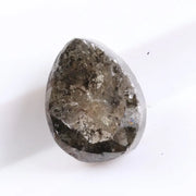 pear cut natural grey diamond with salt and pepper inclusions, earth-mined diamond Rustic pear shape grey natural diamond