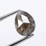 pear cut natural grey diamond with salt and pepper inclusions, earth-mined diamond Rustic pear shape grey natural diamond