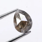 pear cut natural grey diamond with salt and pepper inclusions, earth-mined diamond Rustic pear shape grey natural diamond